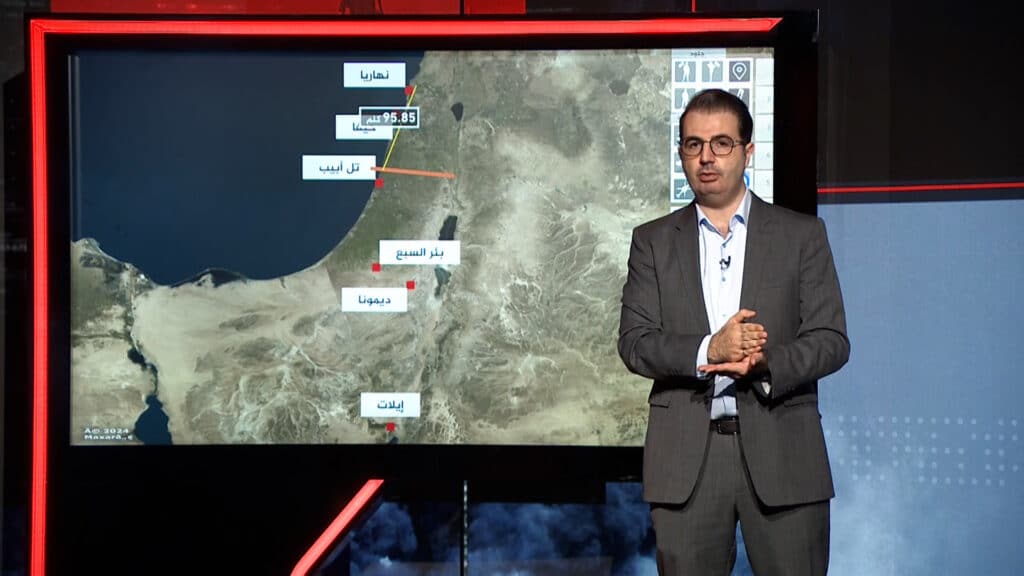 خارطة التطورات الميدانية التفاعلية لأماكن القصف على تل أبيب